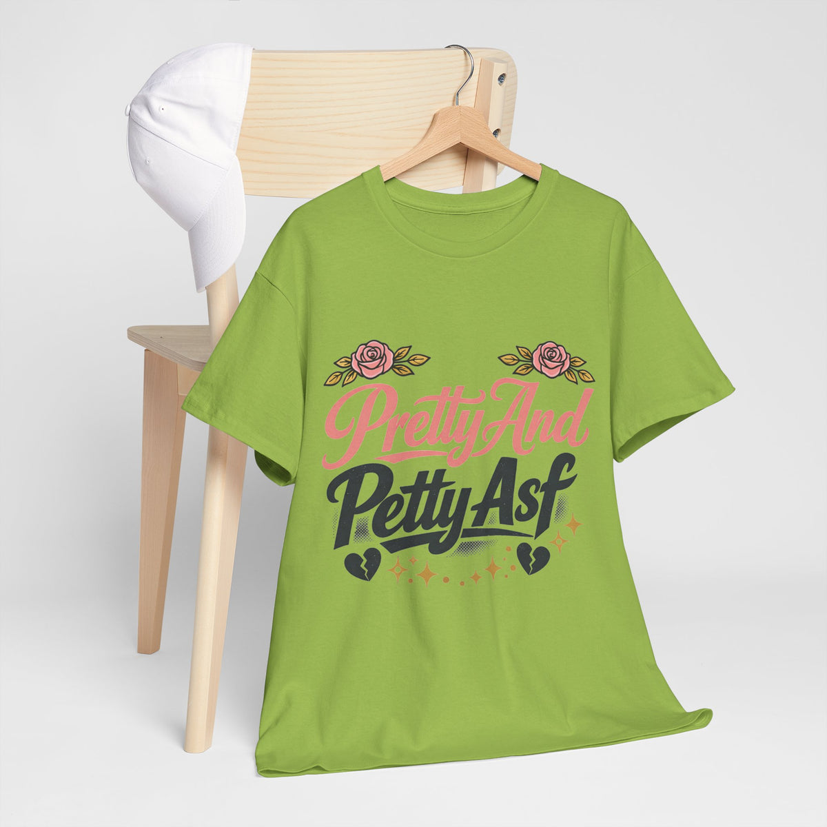 Pretty And Petty Asf Tee — Floral Retro Slogan T‑Shirt