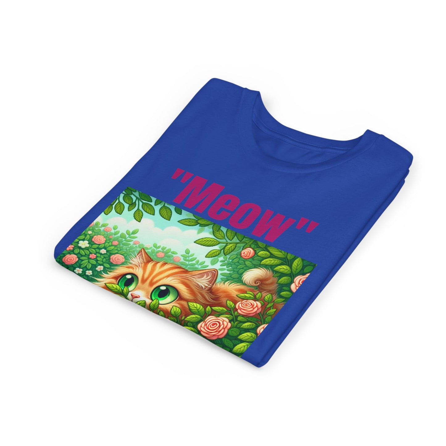 Meow Cat Youth Tee, Cute Kitten Shirt