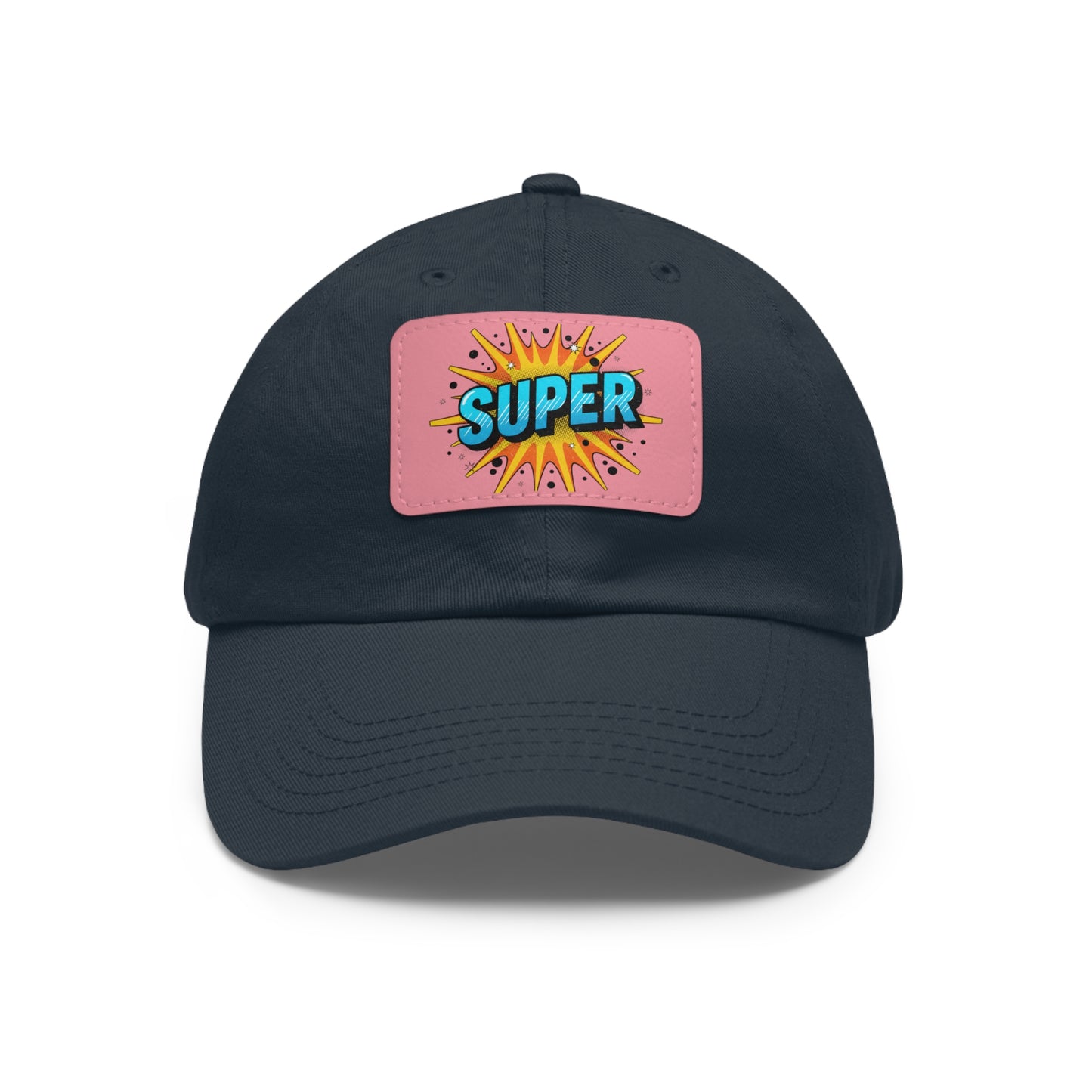 Super Dad Leather Patch Dad Hat — Embroidered 'SUPER' Cap