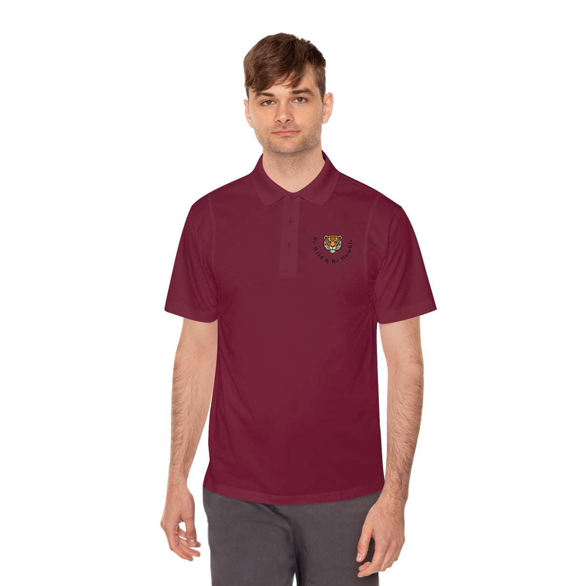 Men's Tiger Crest Polo Shirt — Athletic Golf & Casual Sport Polo