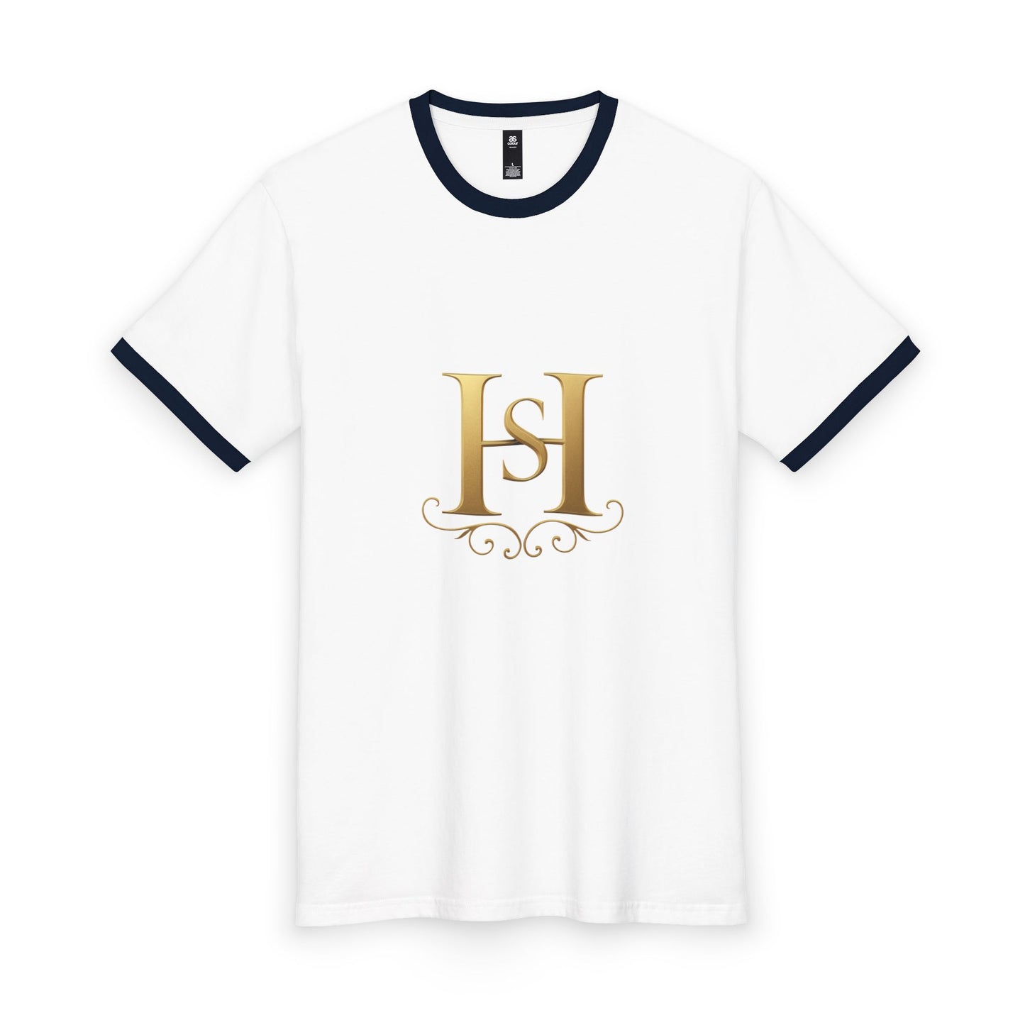 Copy of Men's Ringer Tee with Gold Hs Logo | Casual Vintage Top, Comfortable Everyday Wear, Perfect for Gifts, Men's Fashion