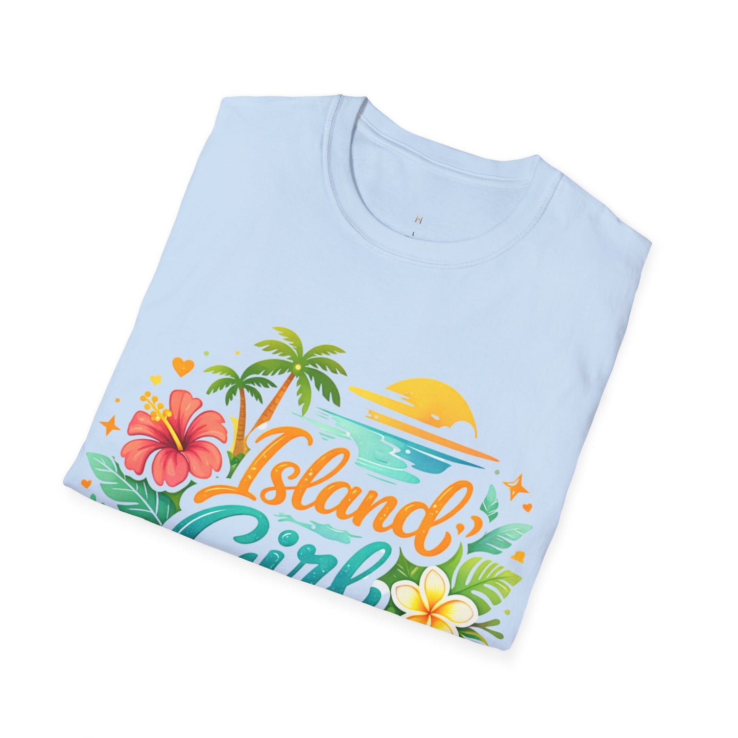 Island Girl Energy T-Shirt – Tropical Floral Sunset Tee