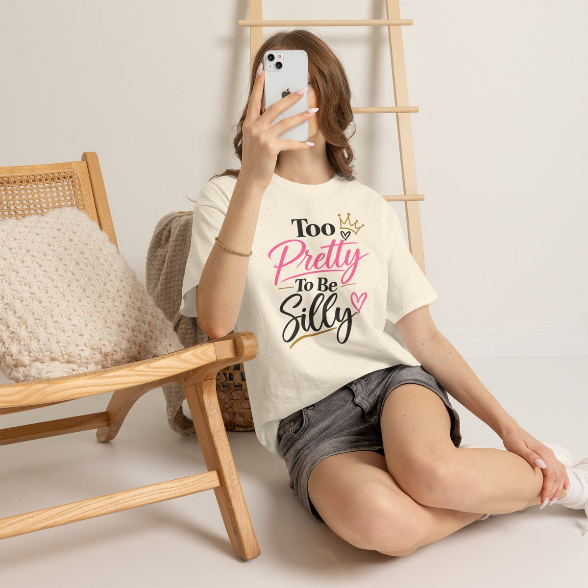 Charming Graphic Tee - "Too Pretty To Be Silly"