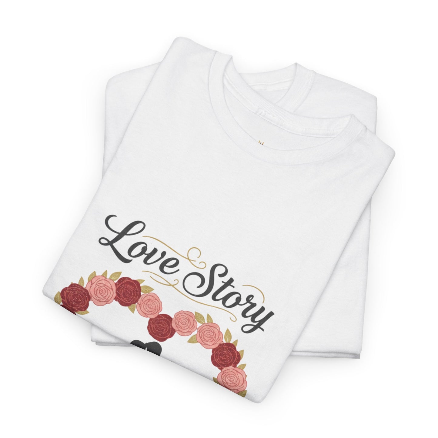 Love Story T-Shirt — 'Love Story' Floral Heart Romance Tee