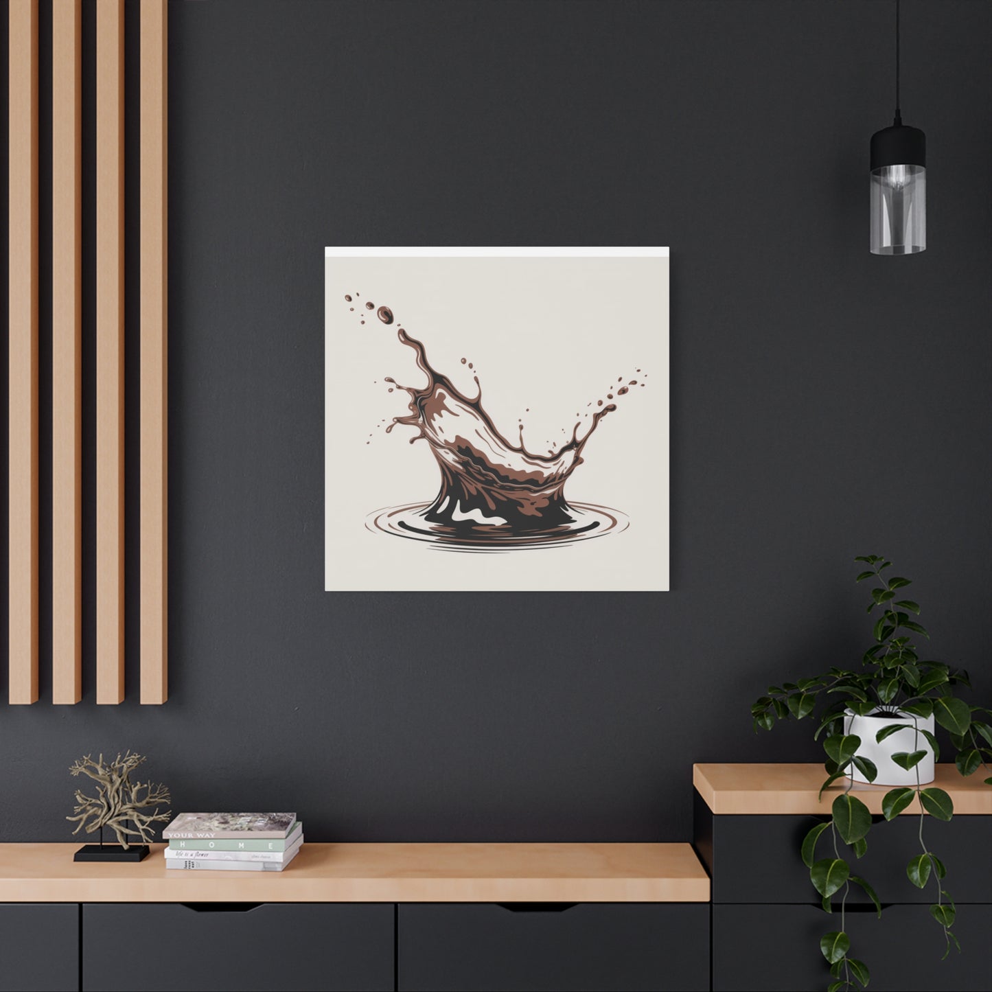 Chocolate Splash Matte Canvas Wall Art – Modern Kitchen Decor