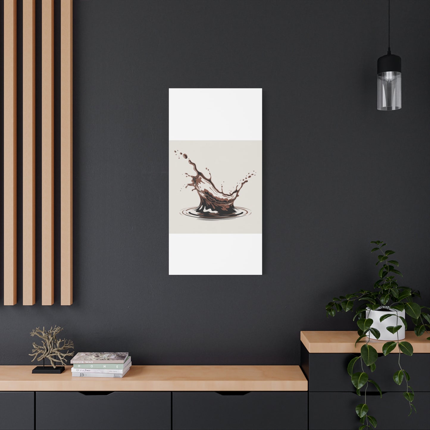Chocolate Splash Matte Canvas Wall Art – Modern Kitchen Decor
