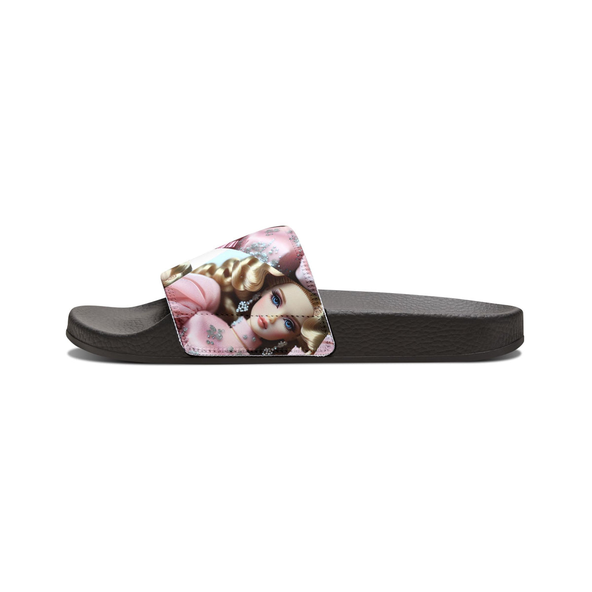Youth Slide Sandals — Cute Doll Pattern Removable-Strap Slides