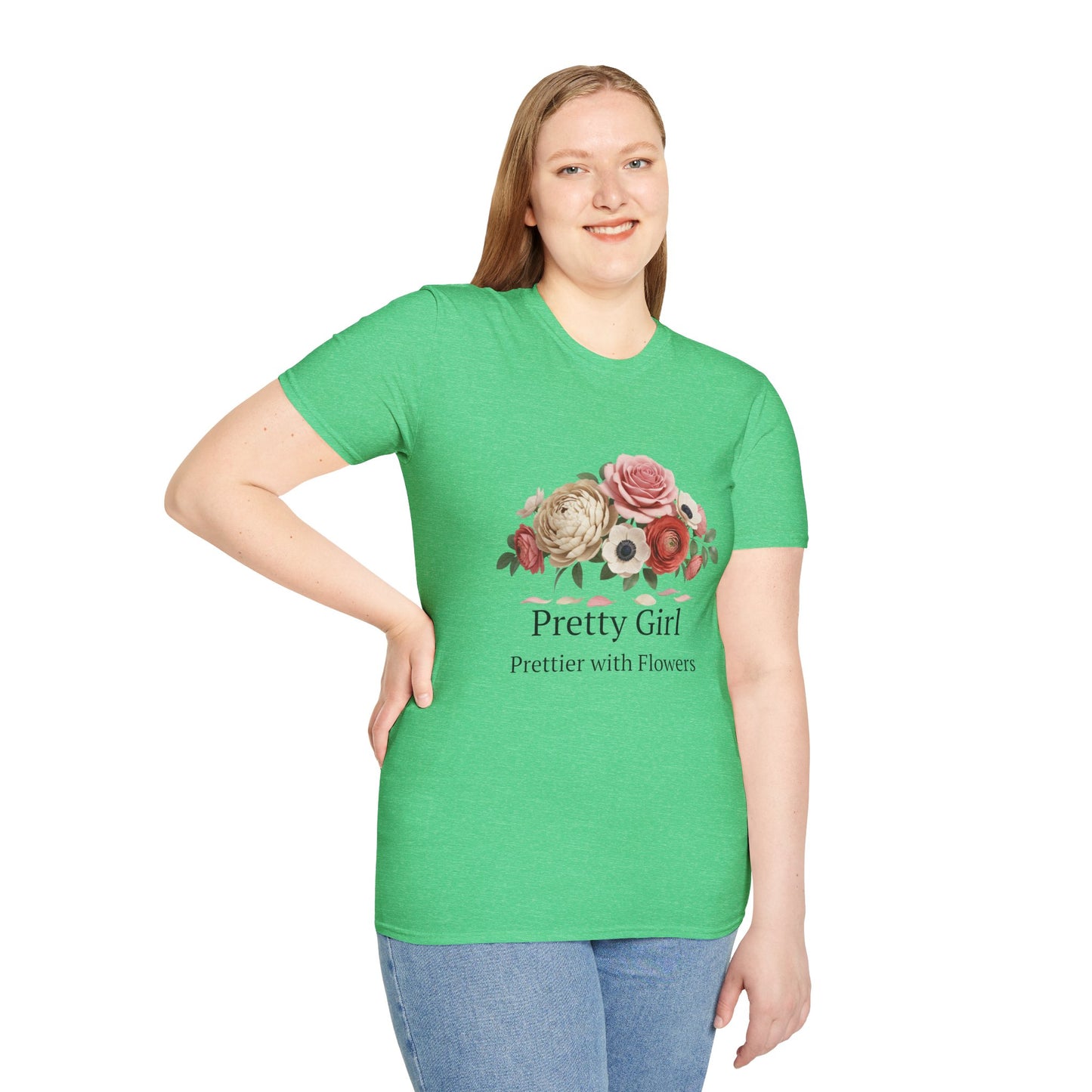 Floral "Pretty Girl" T-Shirt — Prettier with Flowers Casual Tee