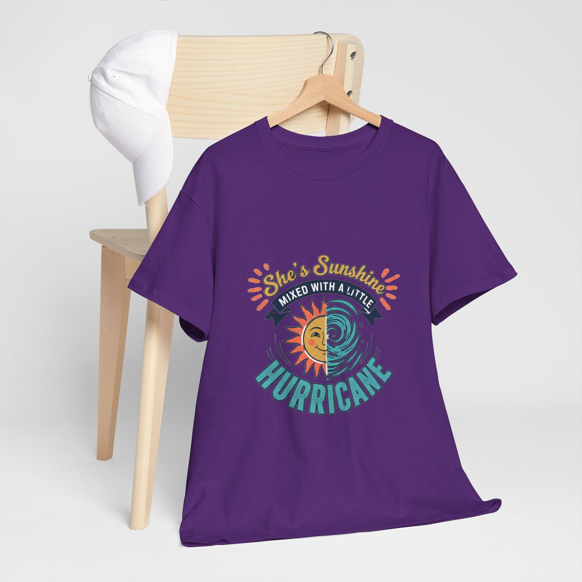 Sun & Sea Hurricane Graphic Tee – Retro Split Sun Wave Design