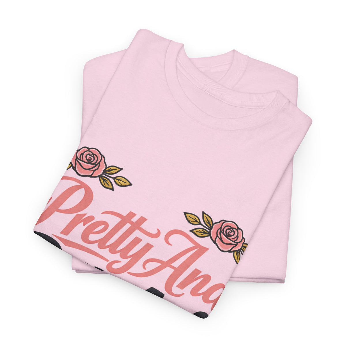 Pretty And Petty Asf Tee — Floral Retro Slogan T‑Shirt
