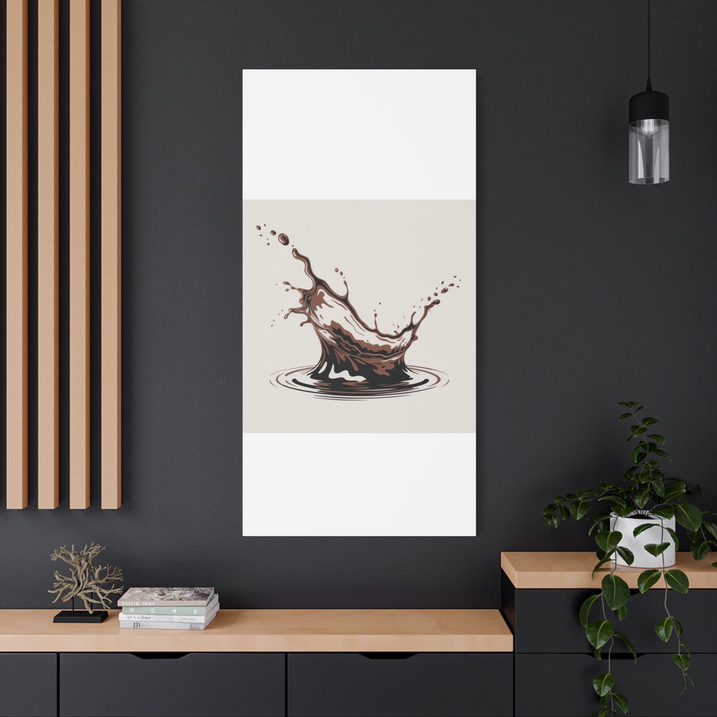 Chocolate Splash Matte Canvas Wall Art – Modern Kitchen Decor