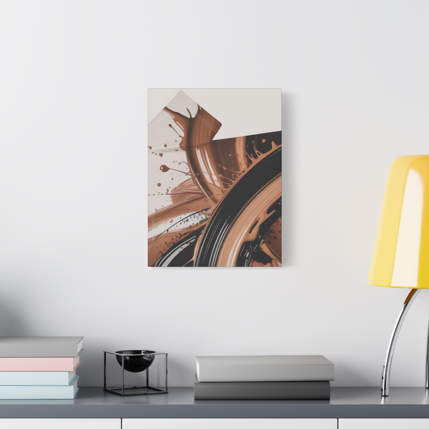 Abstract Brown Swirl Matte Canvas Wall Art (Stretched 1.25")