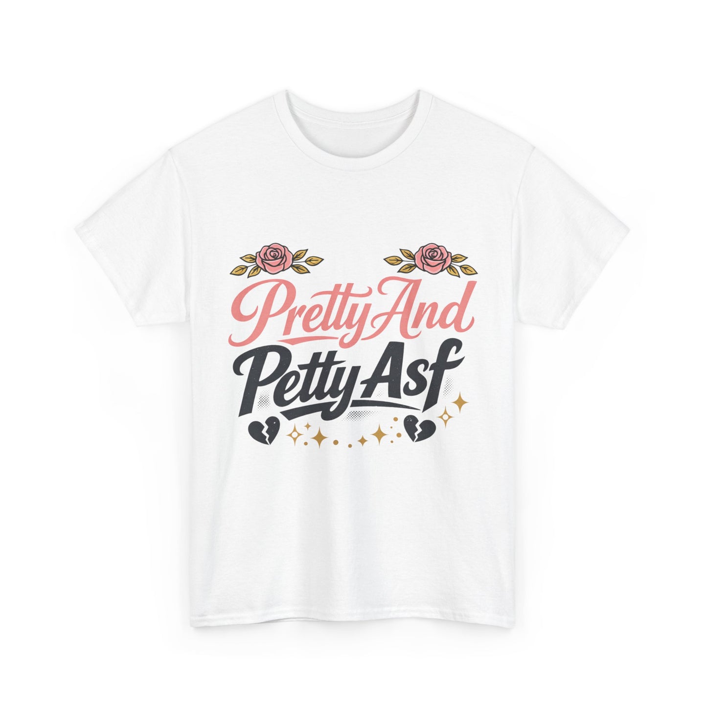 Pretty And Petty Asf Tee — Floral Retro Slogan T‑Shirt