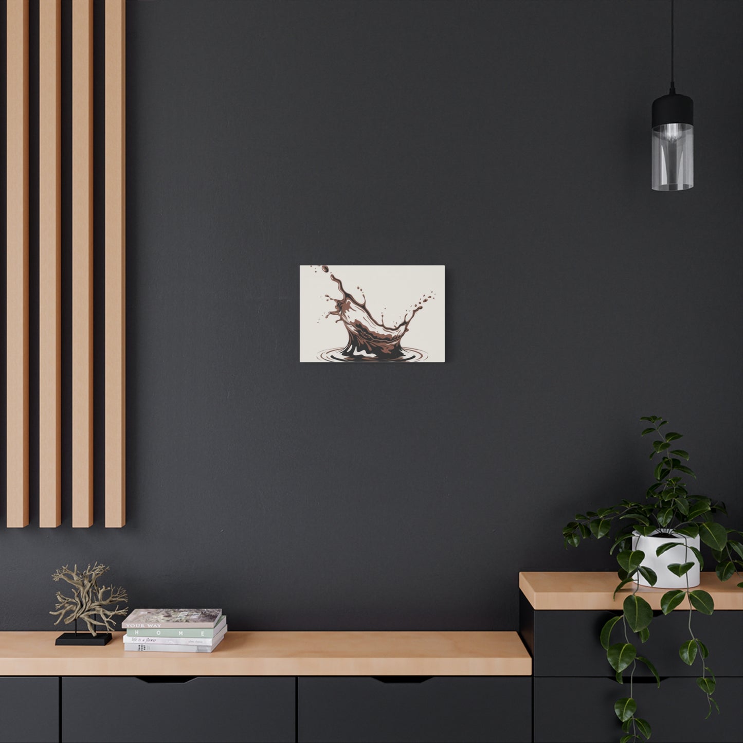 Chocolate Splash Matte Canvas Wall Art – Modern Kitchen Decor