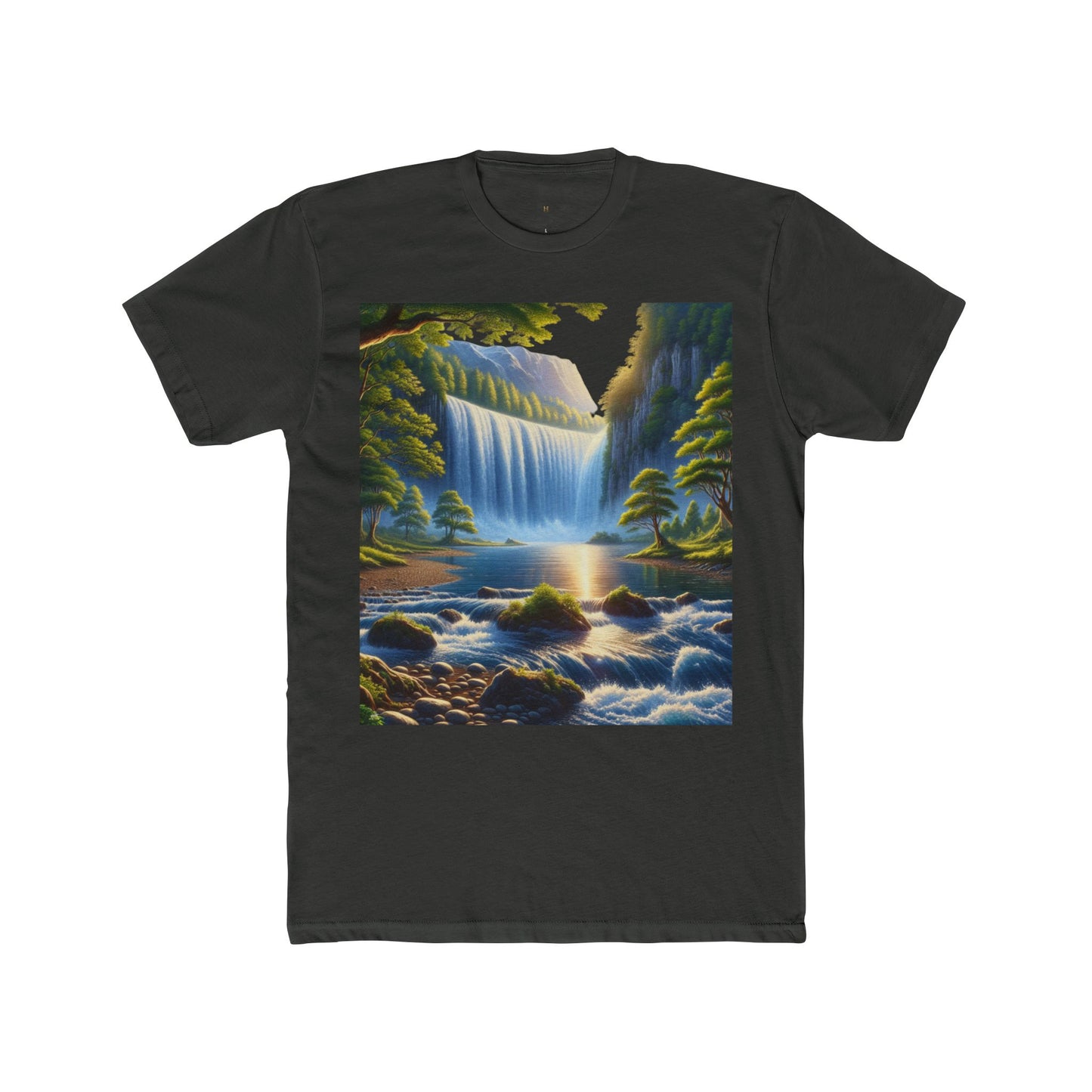 Serene Nature Landscape Tee, Eco-friendly Cotton Tee