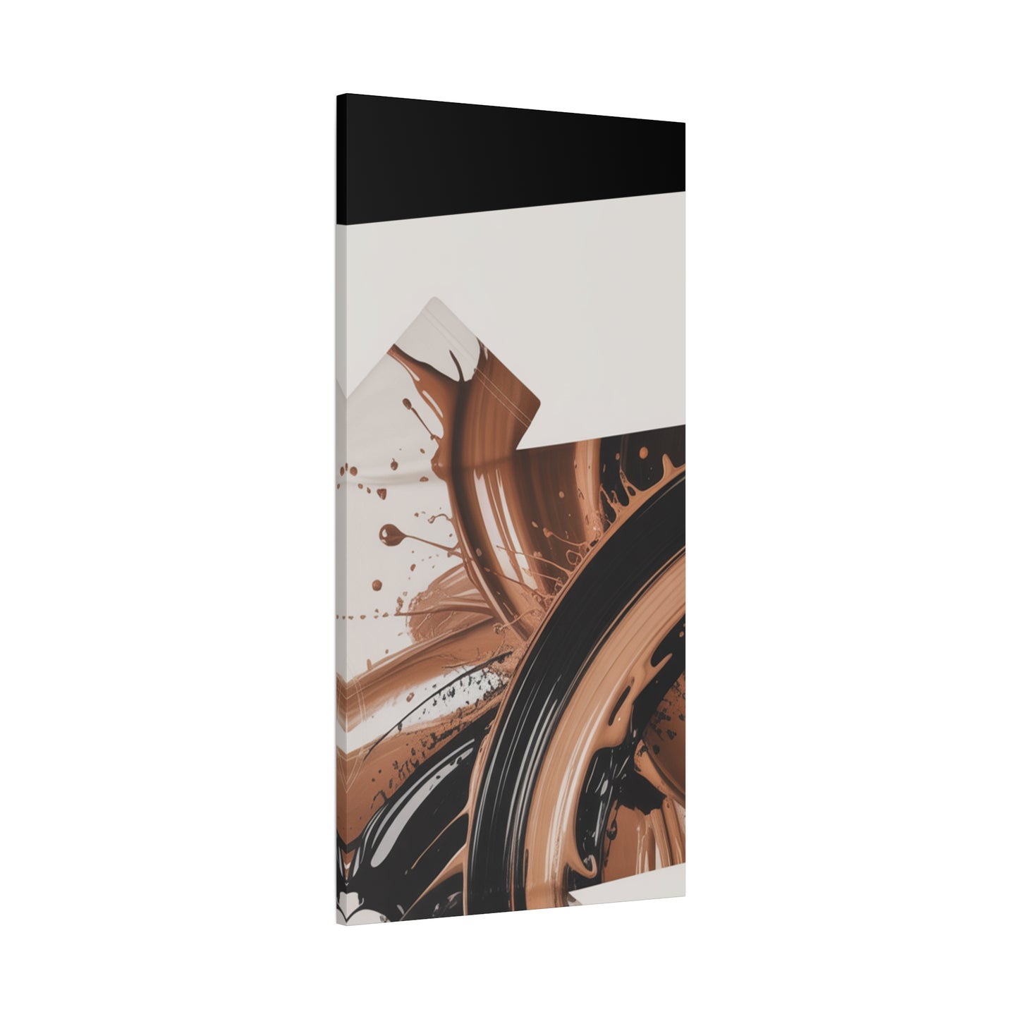 Abstract Brown Swirl Matte Canvas Wall Art (Stretched 1.25")