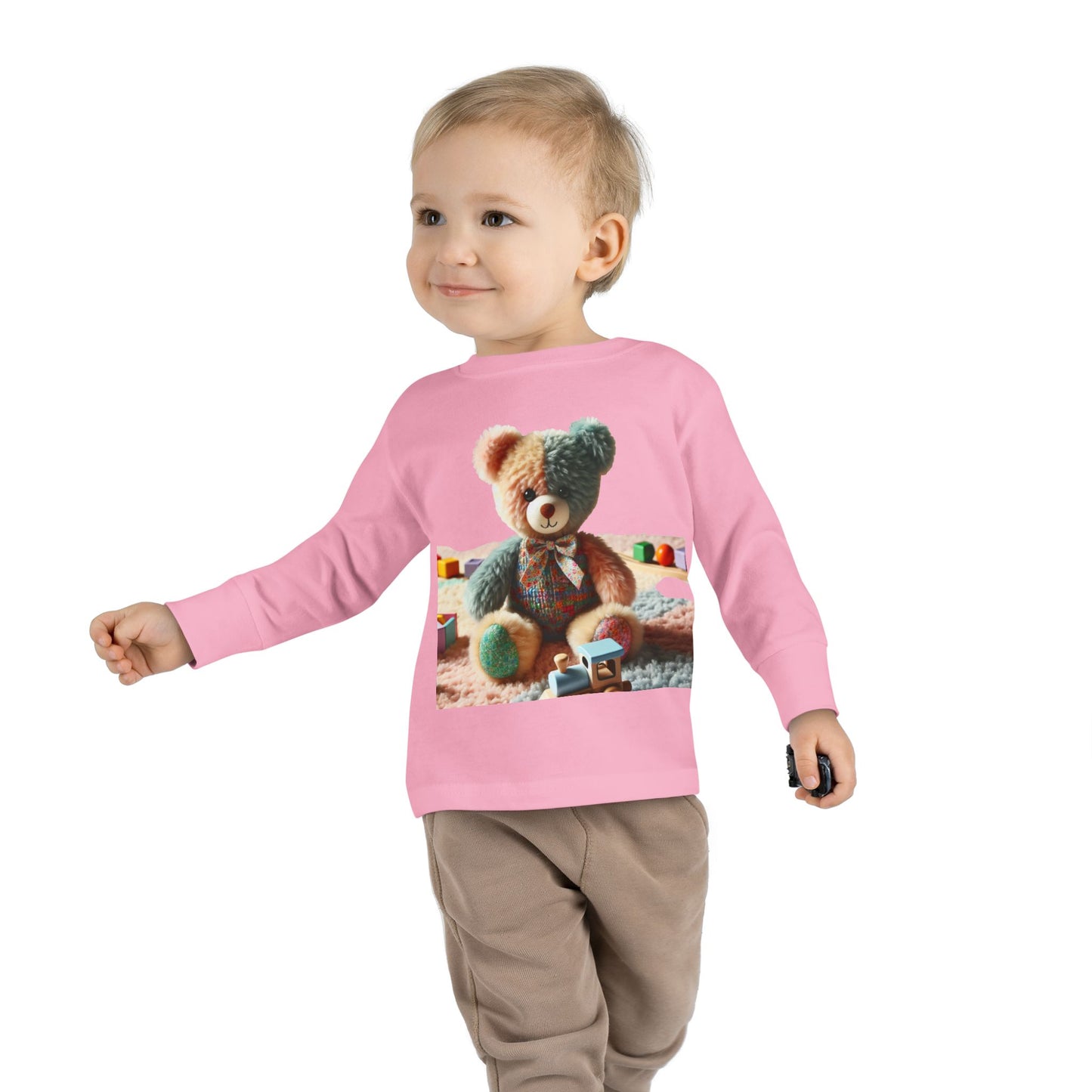 Toddler Long Sleeve Tee with Adorable Bear Design, Cute Kids Shirt, Gift for Toddlers, Birthday Outfit, Baby Shower Gift