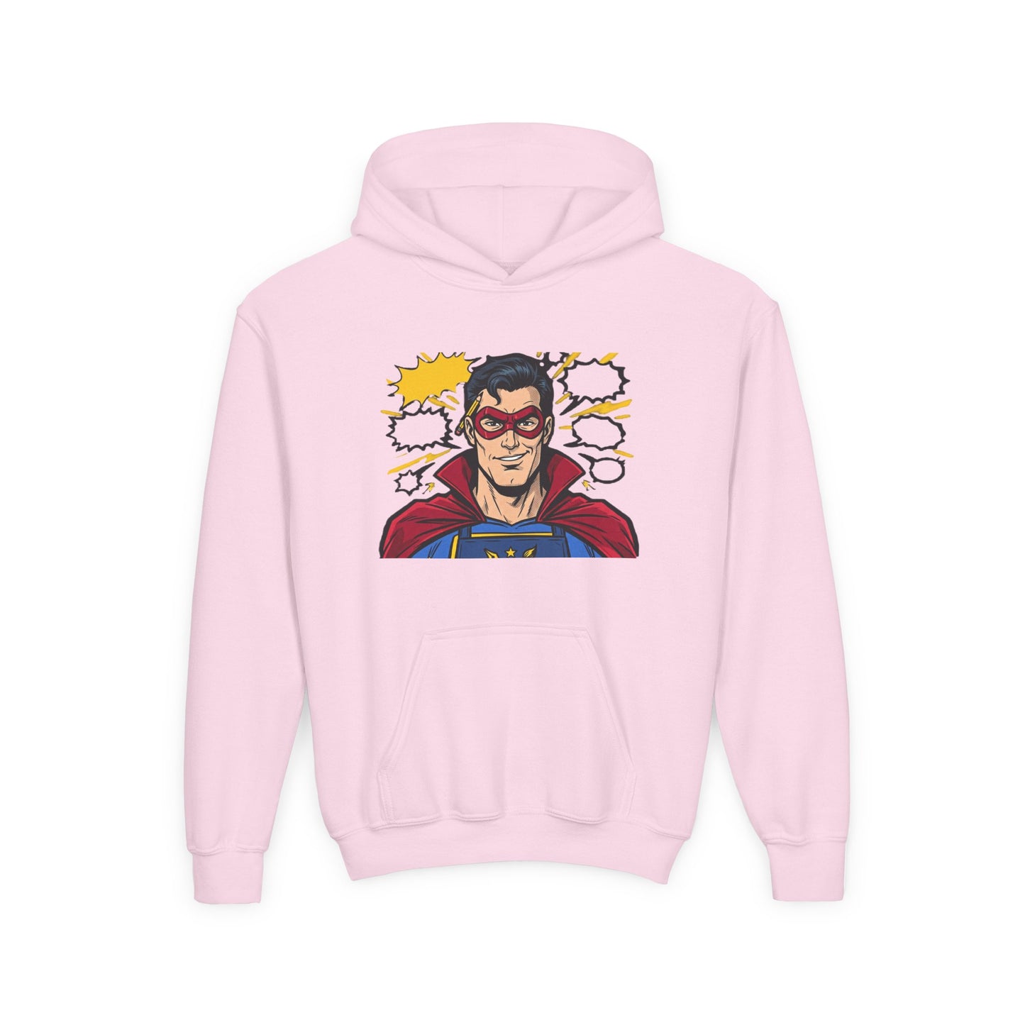 Comic Book Man Youth Hoodie — Graphic Superhero Pullover