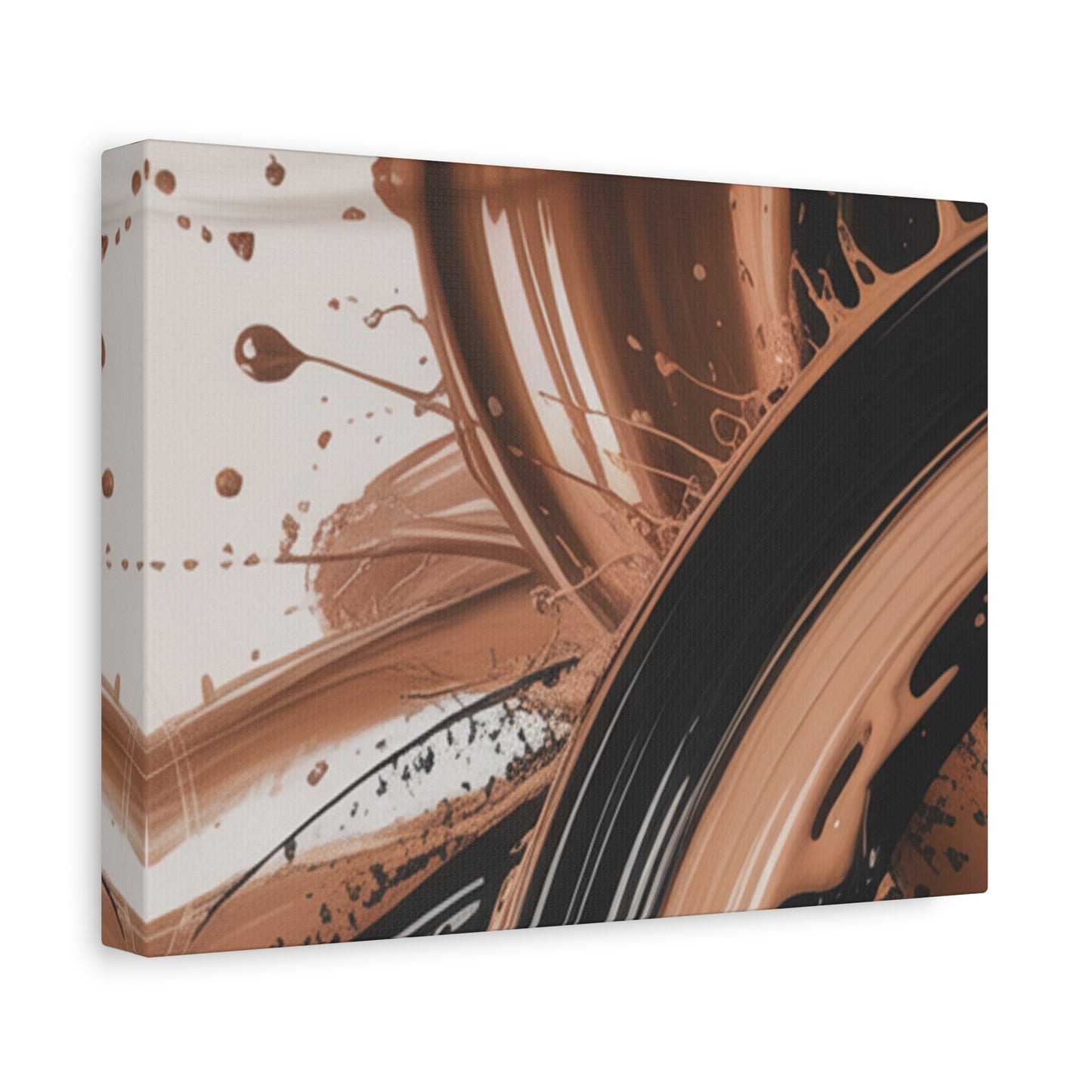 Abstract Brown Swirl Matte Canvas Wall Art (Stretched 1.25")