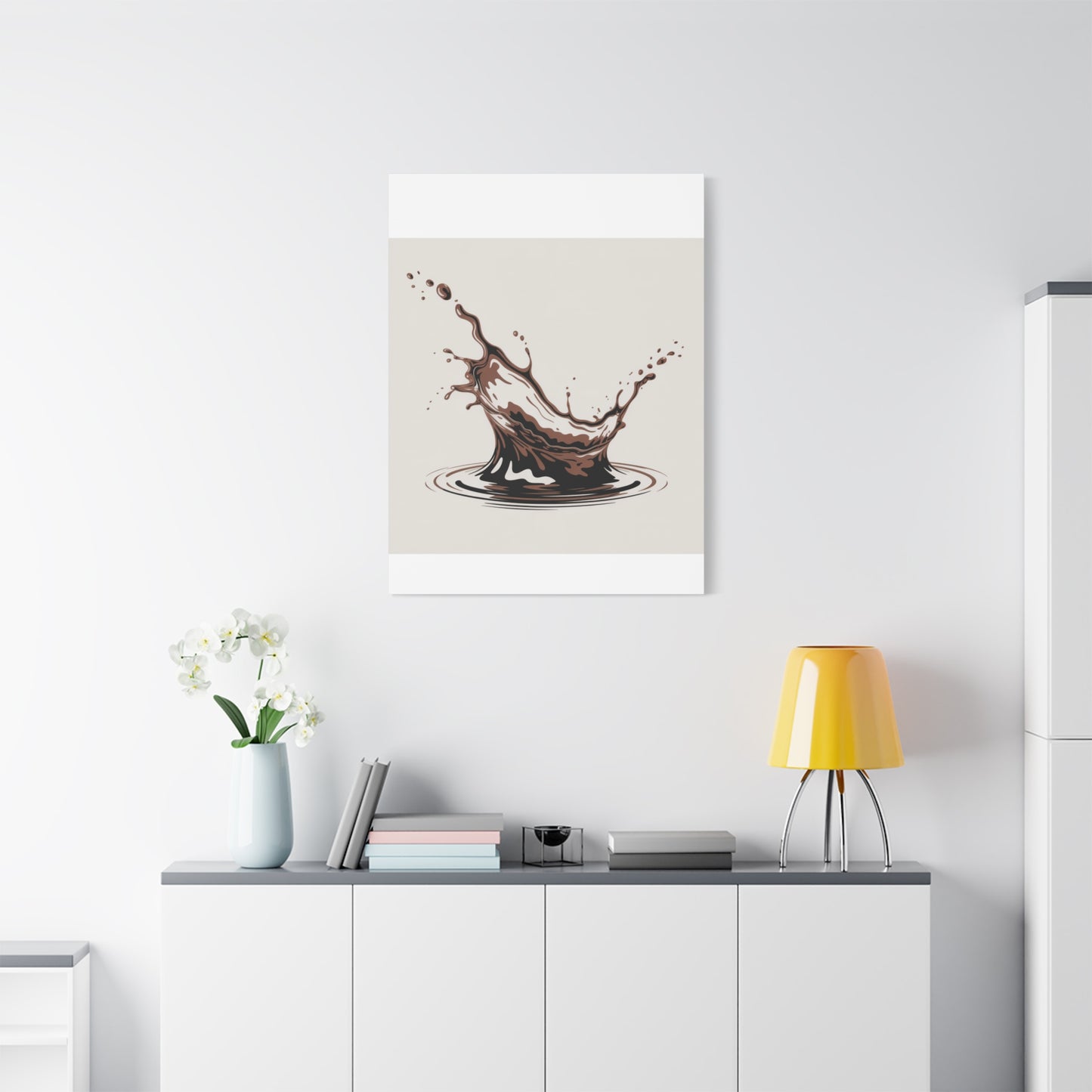 Chocolate Splash Matte Canvas Wall Art – Modern Kitchen Decor