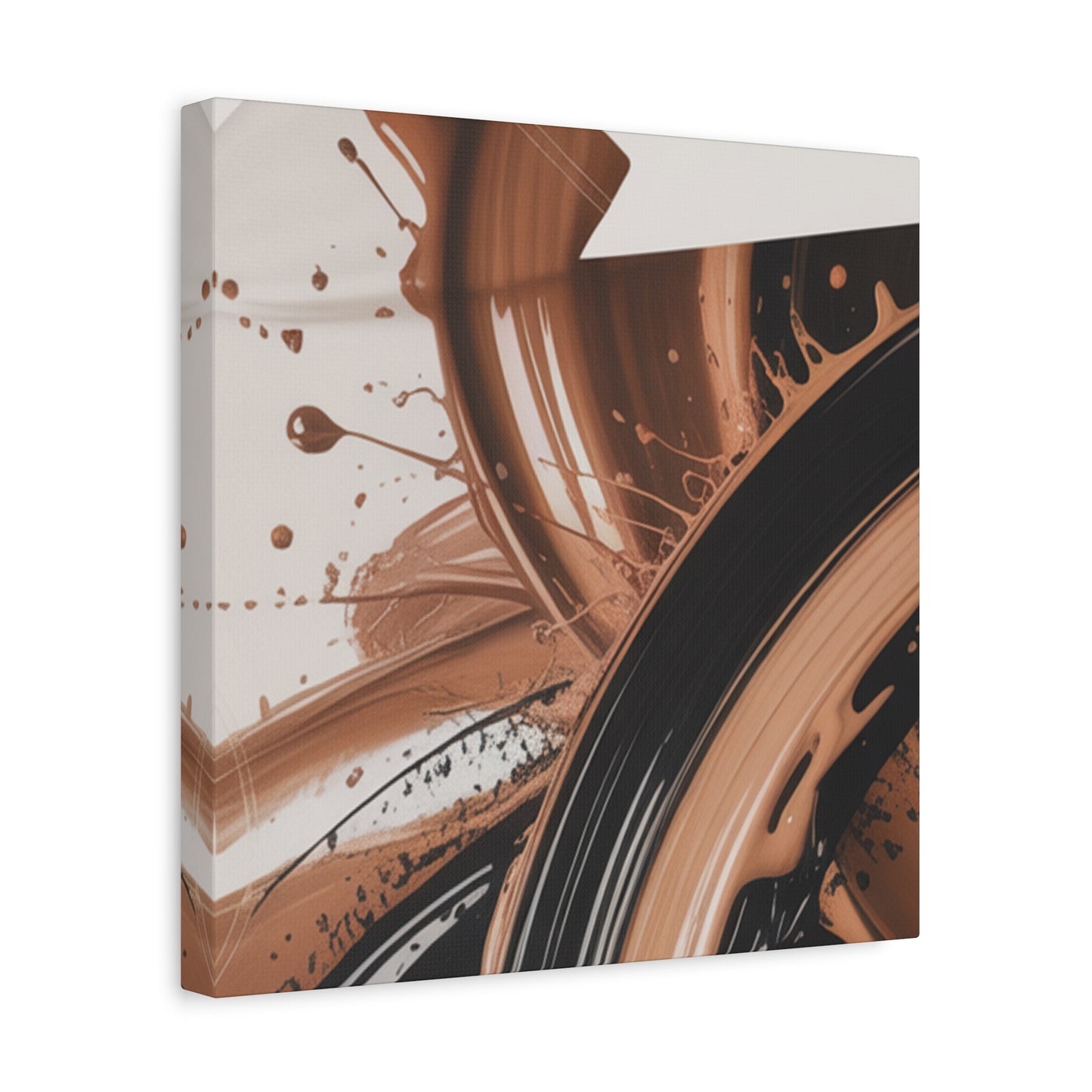 Abstract Brown Swirl Matte Canvas Wall Art (Stretched 1.25")