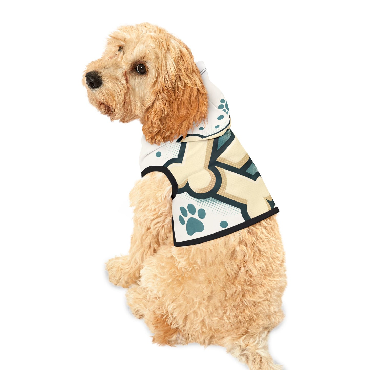 Dog Hoodie — Playful Bones & Paw Print Pet Hoodie