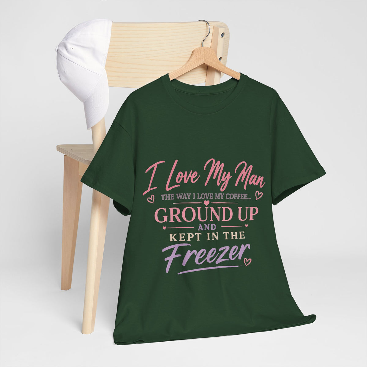 Funny 'I Love My Man Like My Coffee - Ground Up & Kept in the Freezer' Tee