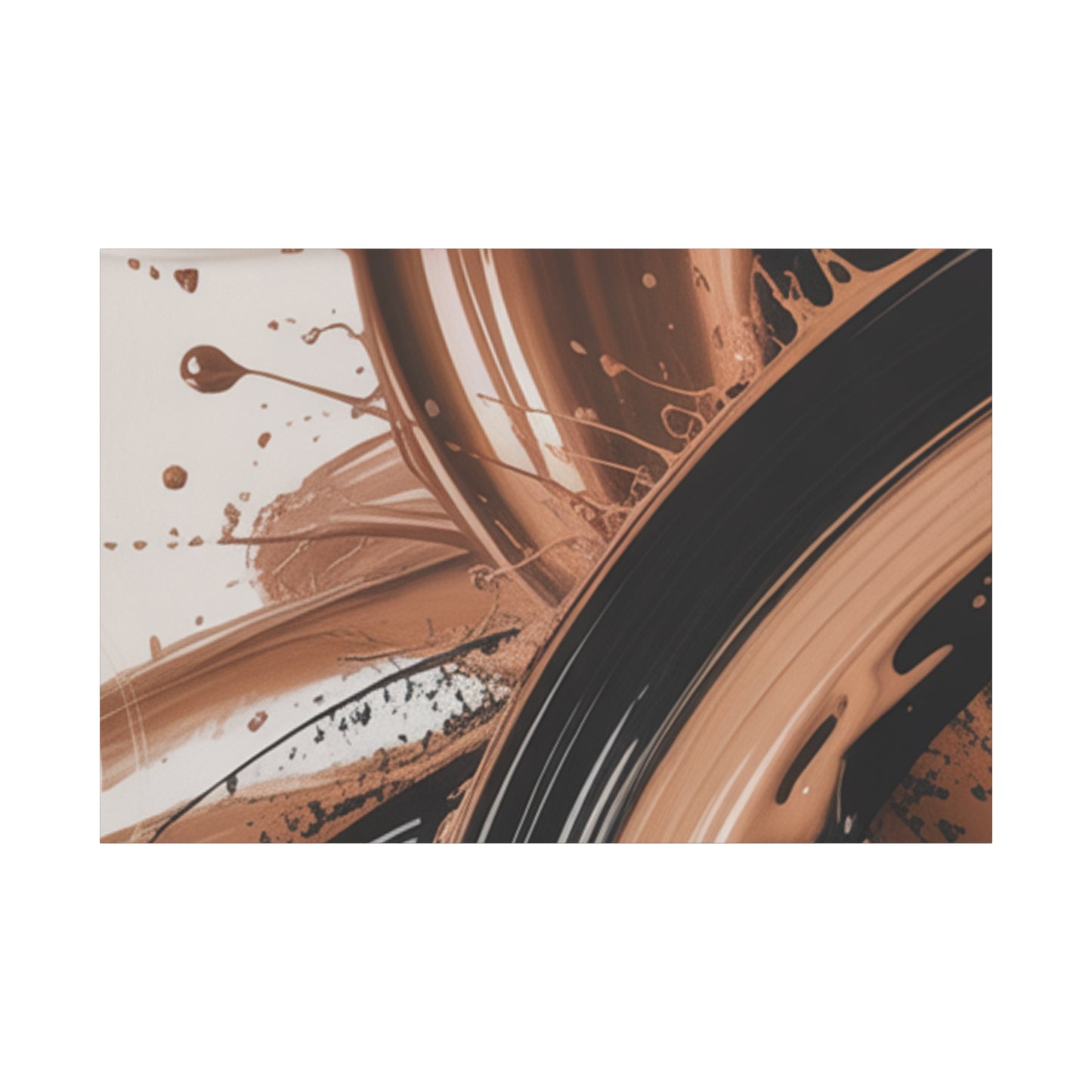 Abstract Brown Swirl Matte Canvas Wall Art (Stretched 1.25")