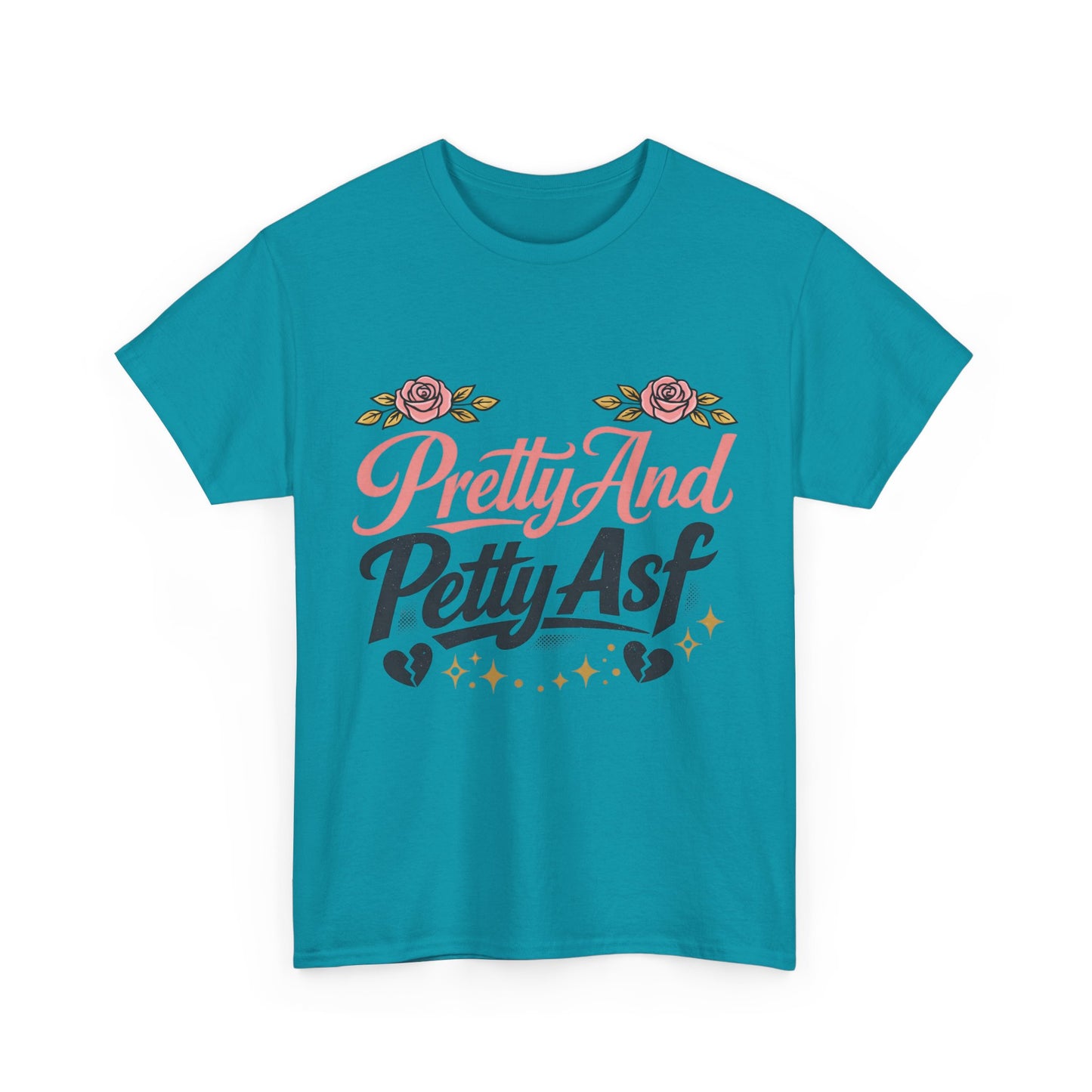 Pretty And Petty Asf Tee — Floral Retro Slogan T‑Shirt
