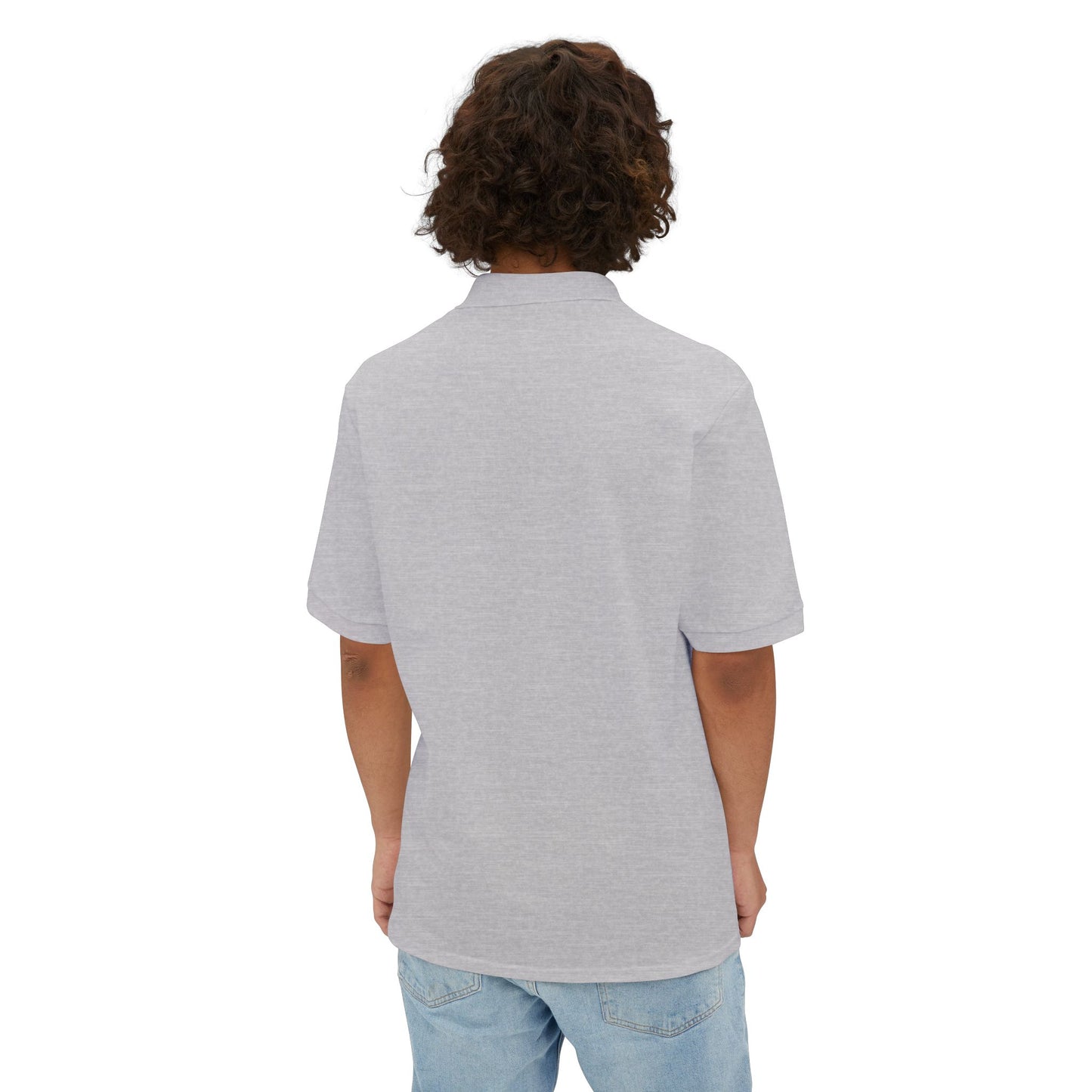 Men's Piqué Polo with Equestrian Design - Stylish Golf Shirt