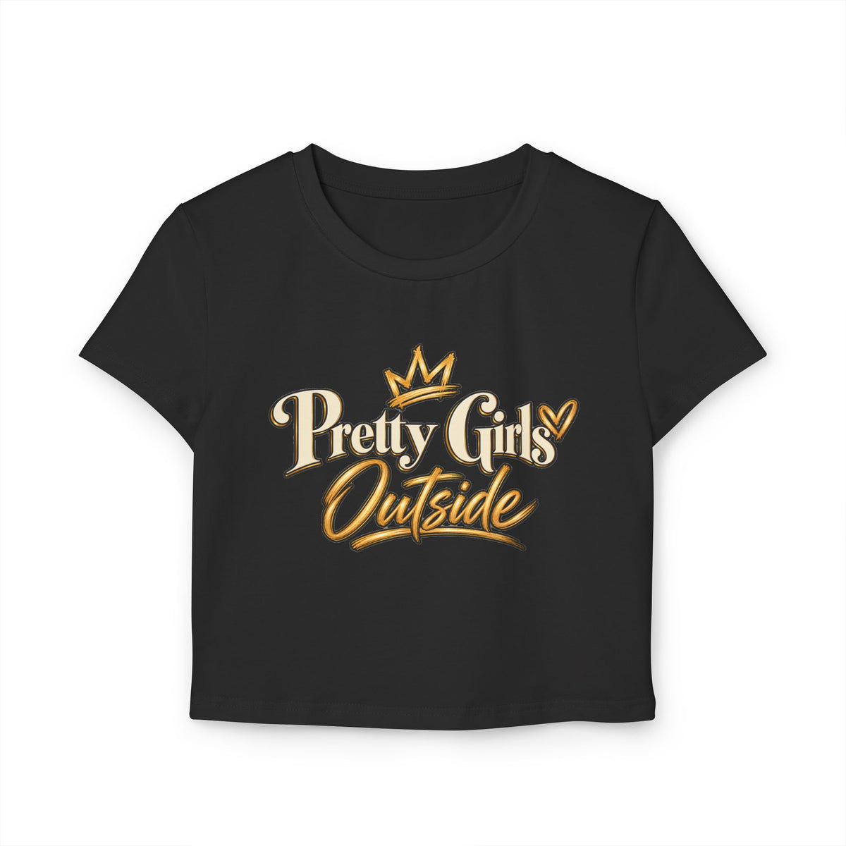 Pretty Girls Outside Crop Tee — Women's Graphic Baby T-Shirt