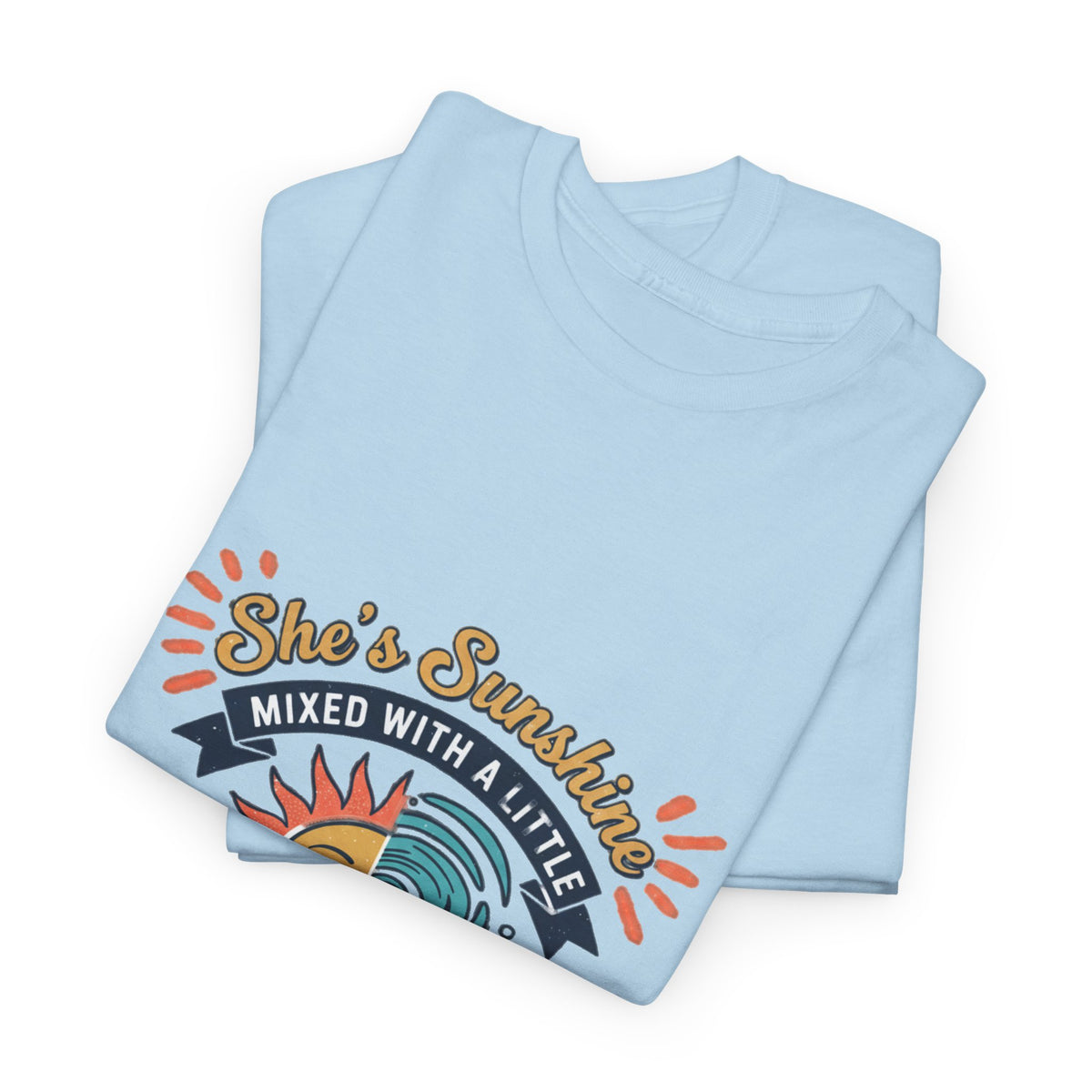 Sun & Sea Hurricane Graphic Tee – Retro Split Sun Wave Design