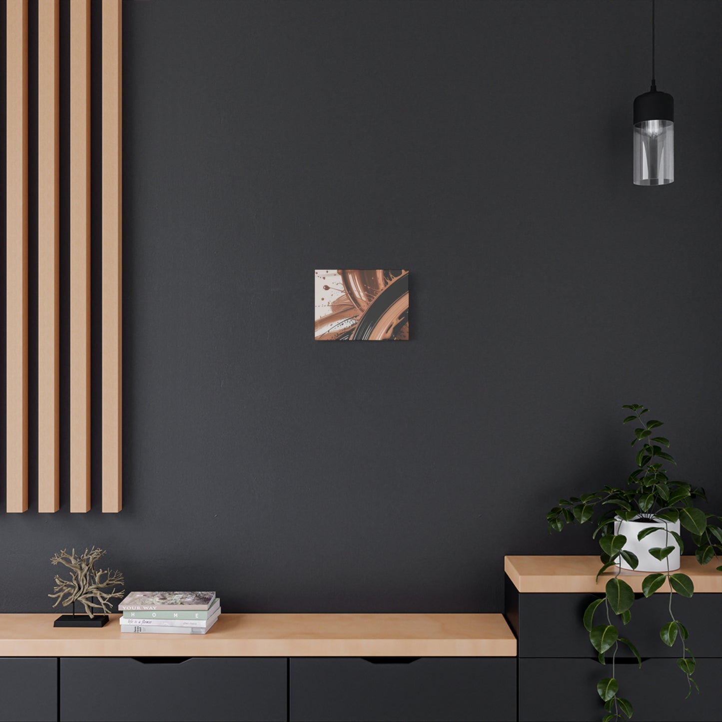 Abstract Brown Swirl Matte Canvas Wall Art (Stretched 1.25")