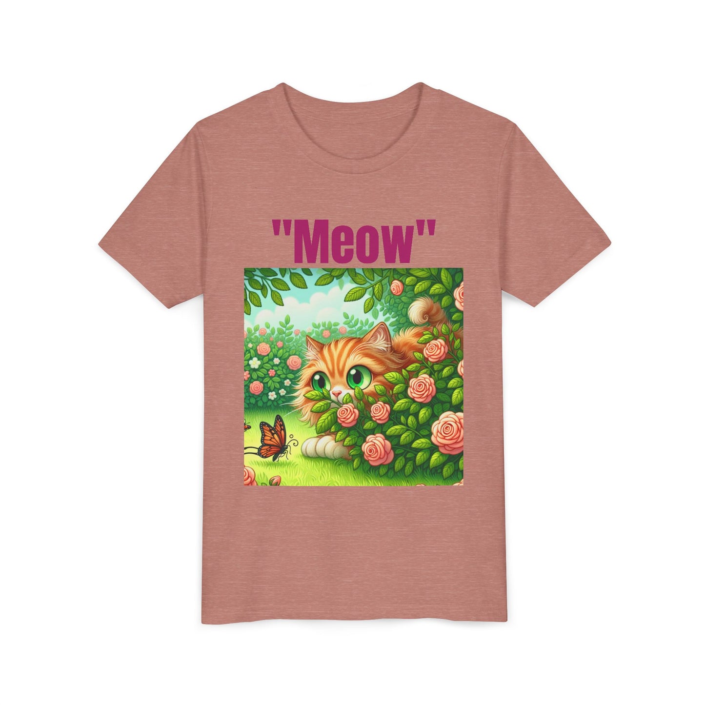 Meow Cat Youth Tee, Cute Kitten Shirt