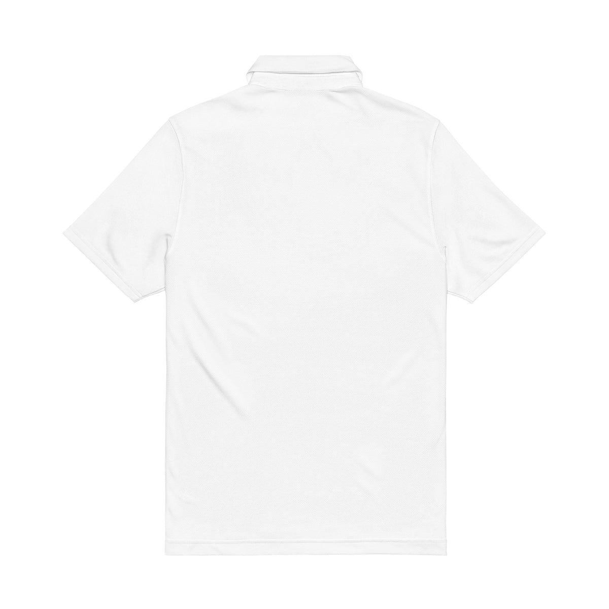 Embroidered Crest Polo Shirt – White Performance Golf Polo