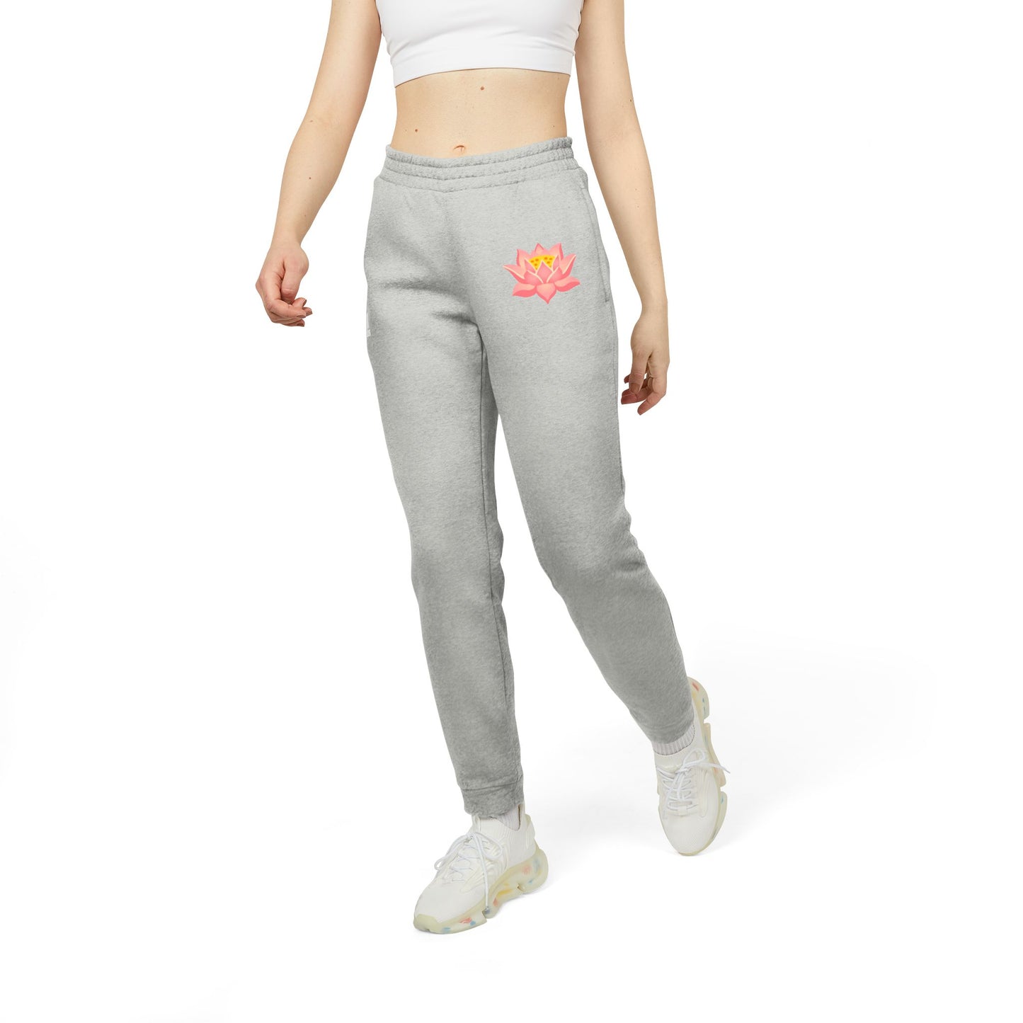 Cozy Unisex Fleece Joggers with Floral Design - Perfect for Relaxation, Sports, Gift, Everyday Wear, Yoga, Athleisure