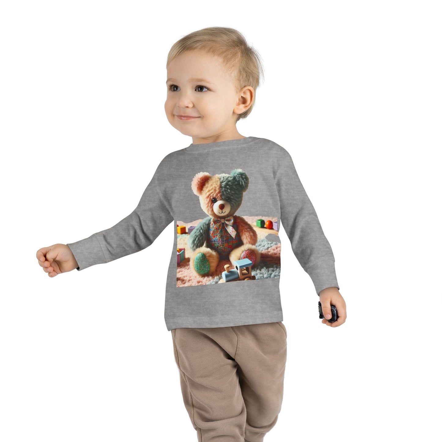 Toddler Long Sleeve Tee with Adorable Bear Design, Cute Kids Shirt, Gift for Toddlers, Birthday Outfit, Baby Shower Gift