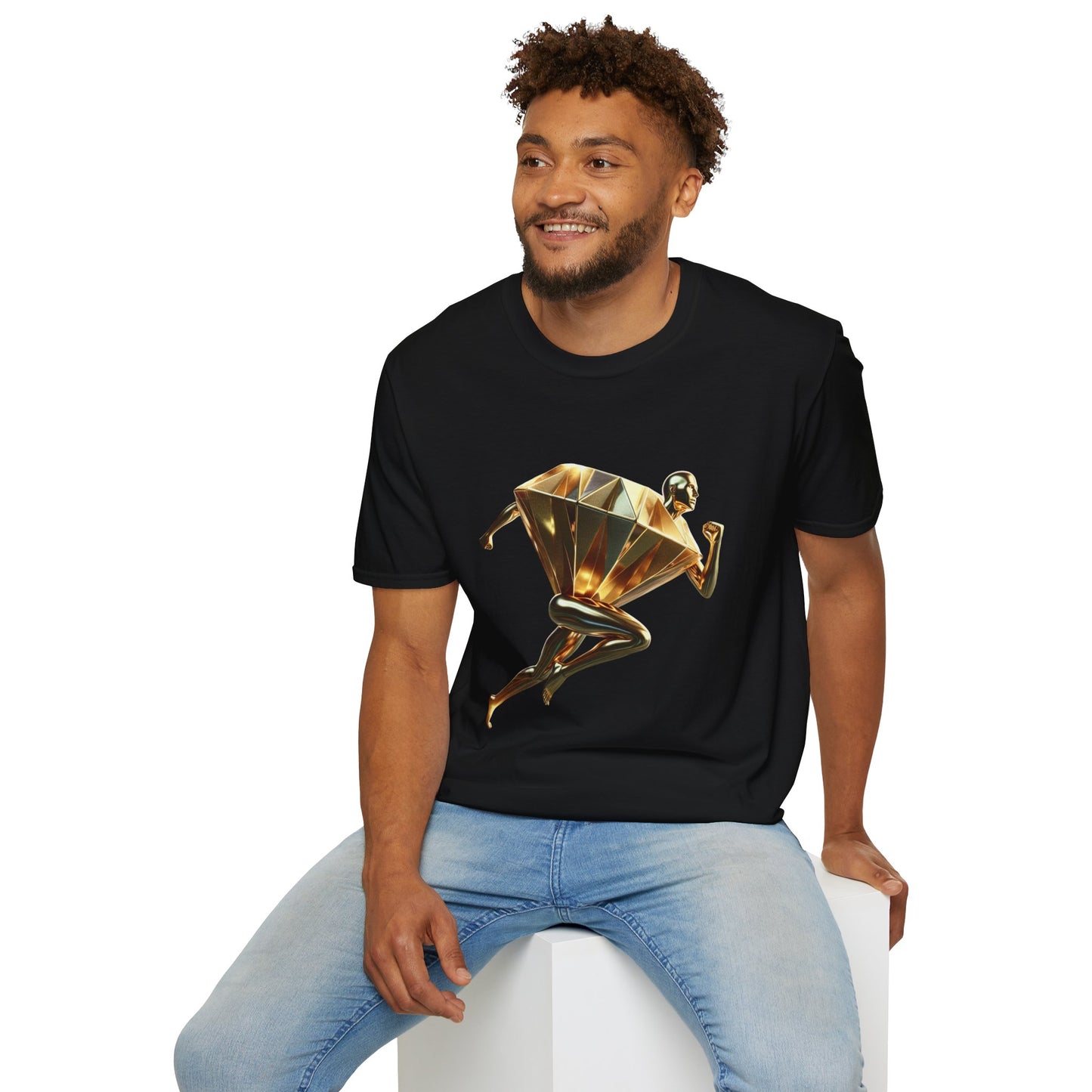 Diamond Runner Unisex Softstyle T-Shirt | Trendy Graphic Tee | Gift for Athletes, Birthday, Fitness Enthusiasts, Casual Wear, Art Lovers