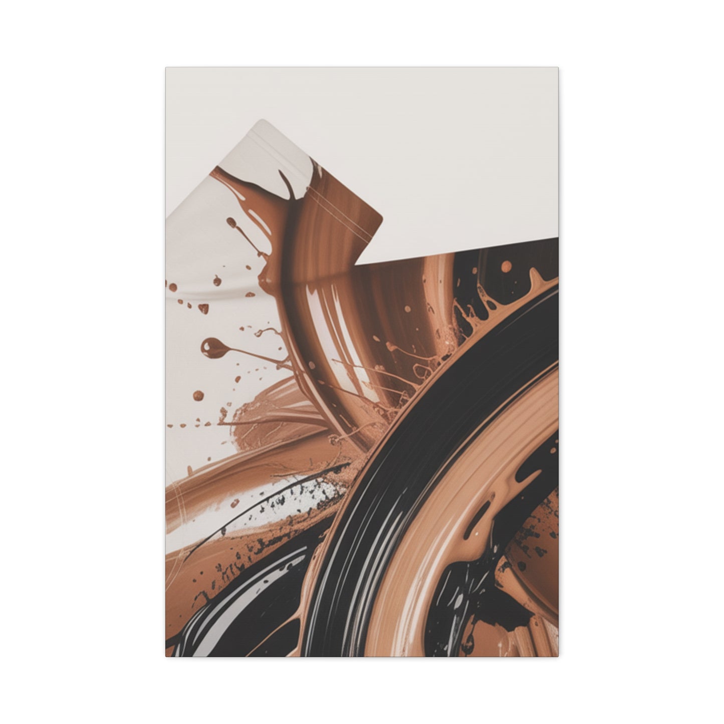 Abstract Brown Swirl Matte Canvas Wall Art (Stretched 1.25")