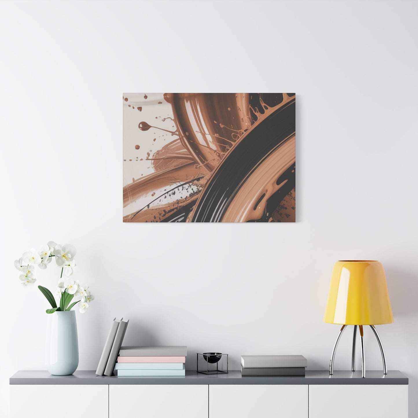 Abstract Brown Swirl Matte Canvas Wall Art (Stretched 1.25")