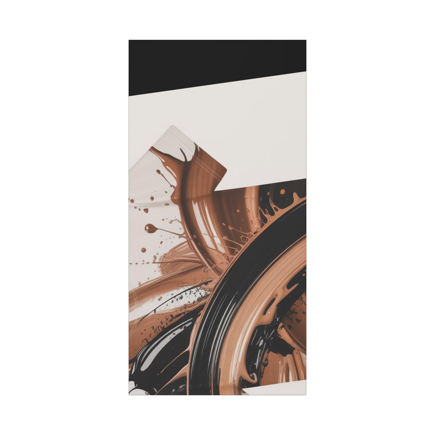 Abstract Brown Swirl Matte Canvas Wall Art (Stretched 1.25")