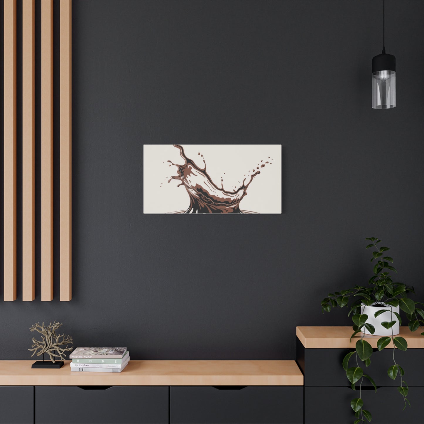 Chocolate Splash Matte Canvas Wall Art – Modern Kitchen Decor