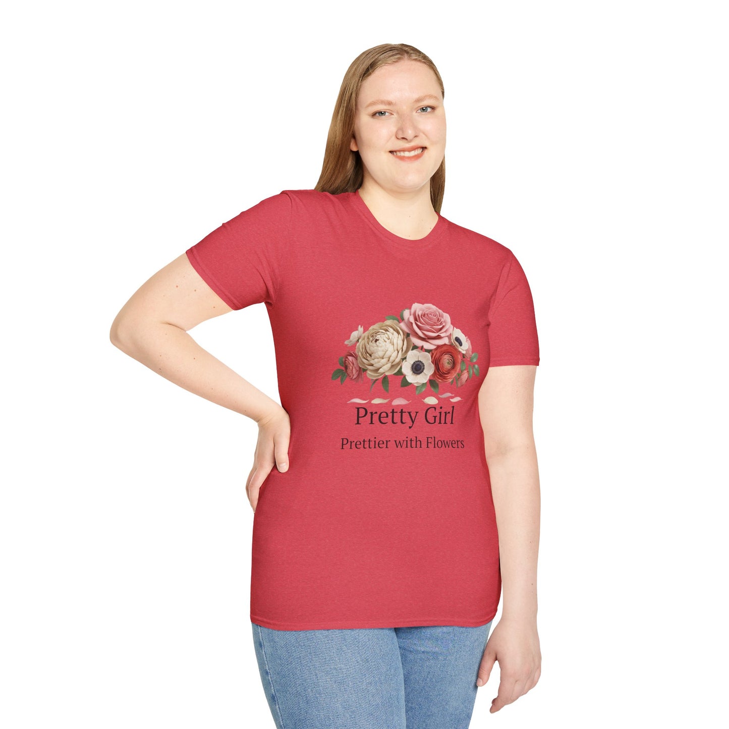 Floral "Pretty Girl" T-Shirt — Prettier with Flowers Casual Tee
