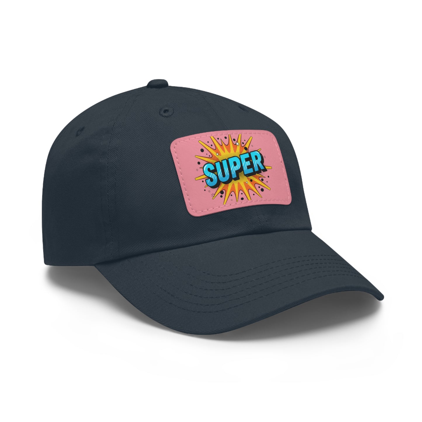 Super Dad Leather Patch Dad Hat — Embroidered 'SUPER' Cap