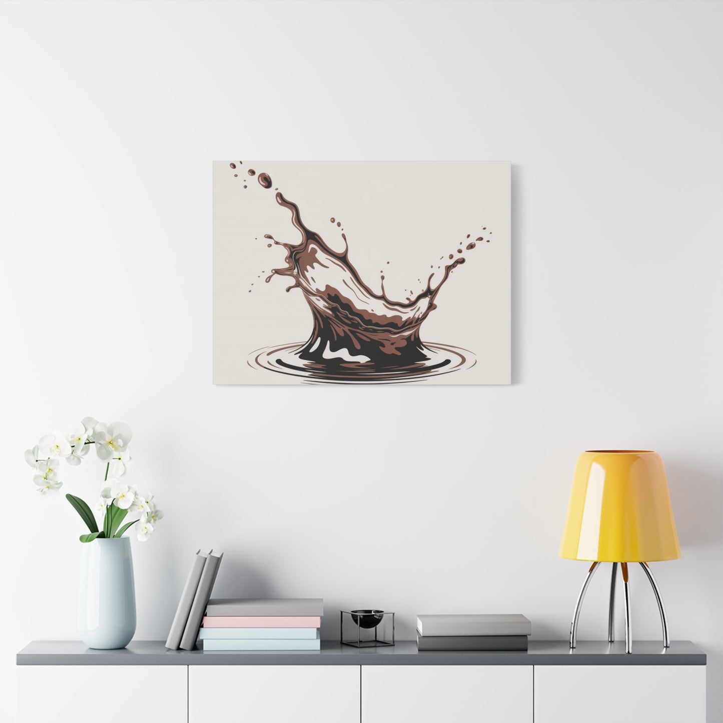 Chocolate Splash Matte Canvas Wall Art – Modern Kitchen Decor