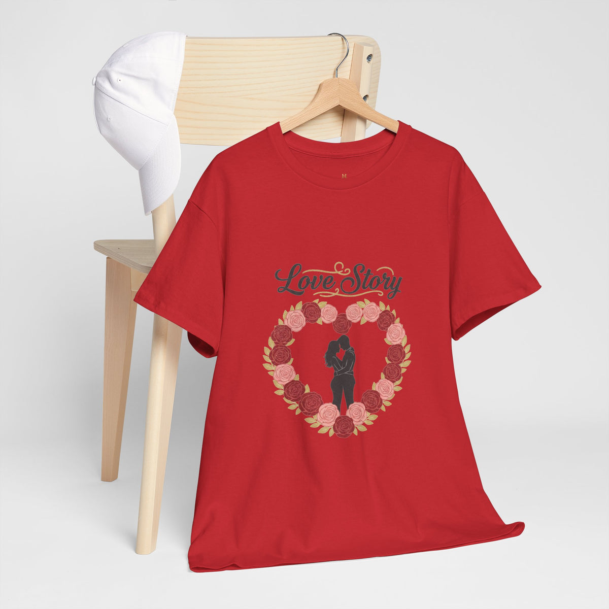 Love Story T-Shirt — 'Love Story' Floral Heart Romance Tee
