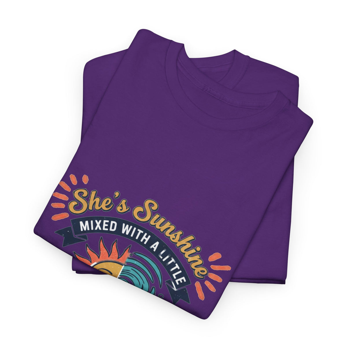 Sun & Sea Hurricane Graphic Tee – Retro Split Sun Wave Design