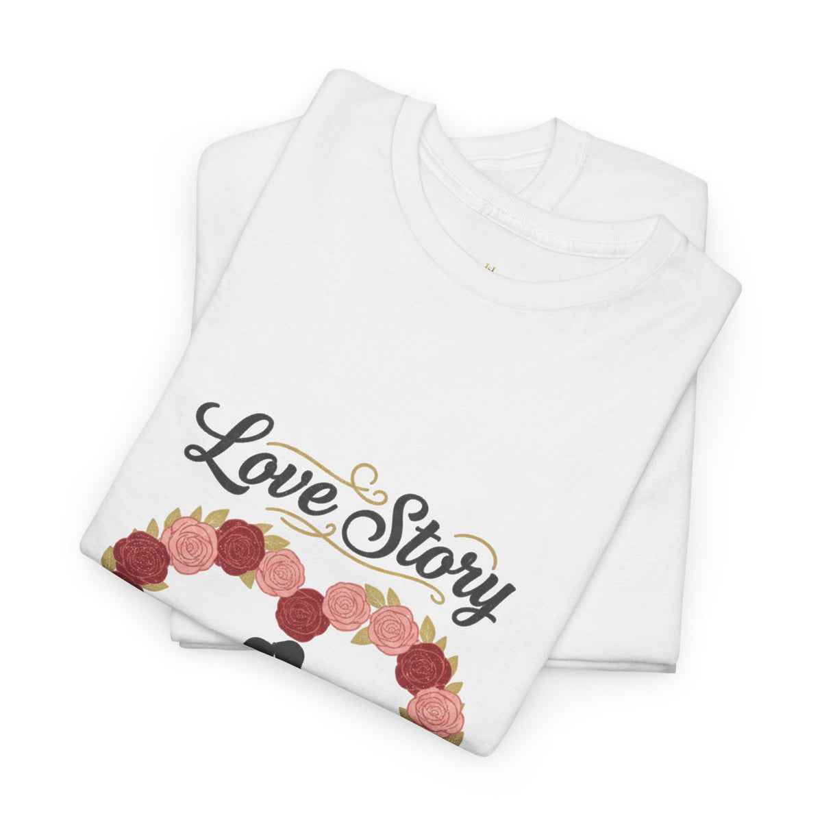 Love Story T-Shirt — 'Love Story' Floral Heart Romance Tee