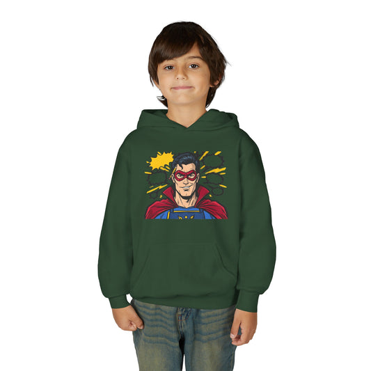 Comic Book Man Youth Hoodie — Graphic Superhero Pullover