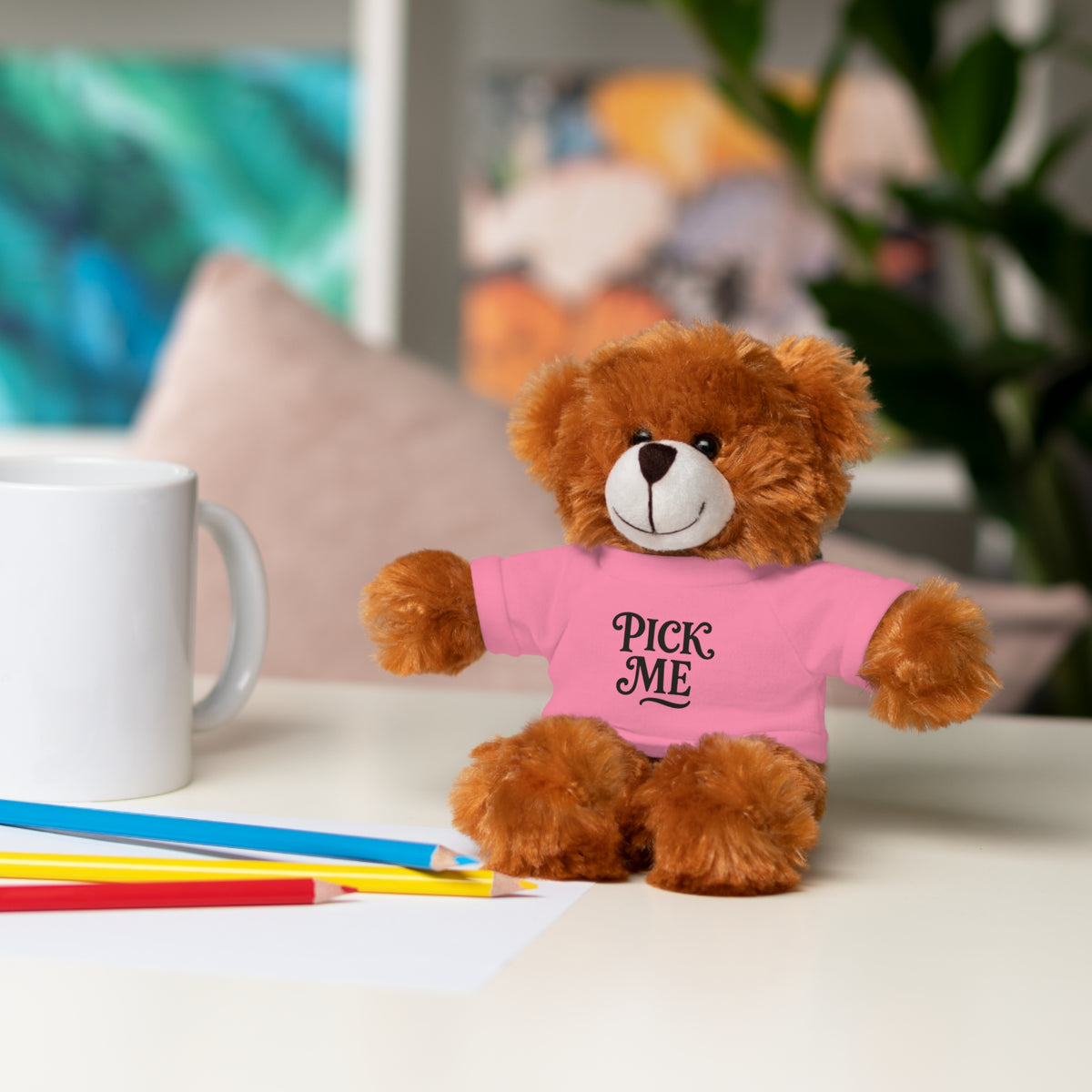 Pick Me Plush Bear with Tee — Cute Stuffed Animal Gift